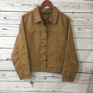 Lemon grass studio size xl faux suede jacket